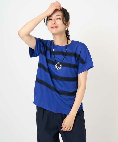 GEORGES RECH / ジョルジュ・レッシュ カットソー | [接触冷感]スーパークールチュールボーダーカットソー | 詳細3