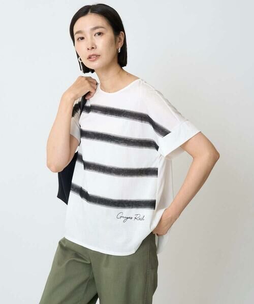GEORGES RECH / ジョルジュ・レッシュ カットソー | [接触冷感]スーパークールチュールボーダーカットソー | 詳細7