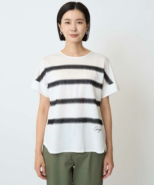 GEORGES RECH / ジョルジュ・レッシュ カットソー | [接触冷感]スーパークールチュールボーダーカットソー | 詳細8