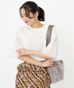 GEORGES RECH / ジョルジュ・レッシュ カットソー | フレアチュールスリーブロゴカットソー