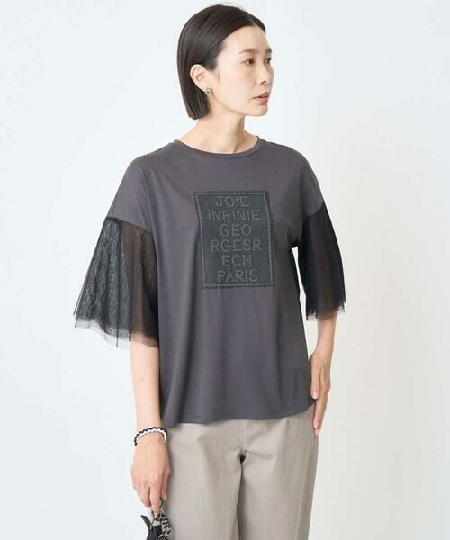 GEORGES RECH / ジョルジュ・レッシュ カットソー | フレアチュールスリーブロゴカットソー | 詳細2