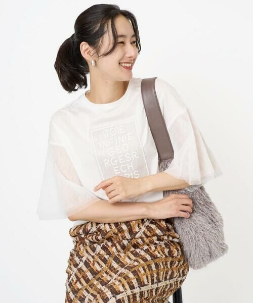 GEORGES RECH / ジョルジュ・レッシュ カットソー | フレアチュールスリーブロゴカットソー | 詳細3