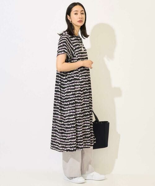 GEORGES RECH / ジョルジュ・レッシュ ロング・マキシ丈ワンピース | [日本製]ランダムボーダーAラインジャージーワンピース | 詳細10