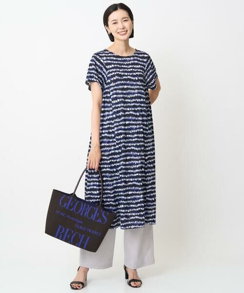 GEORGES RECH / ジョルジュ・レッシュ ロング・マキシ丈ワンピース | [日本製]ランダムボーダーAラインジャージーワンピース | 詳細13