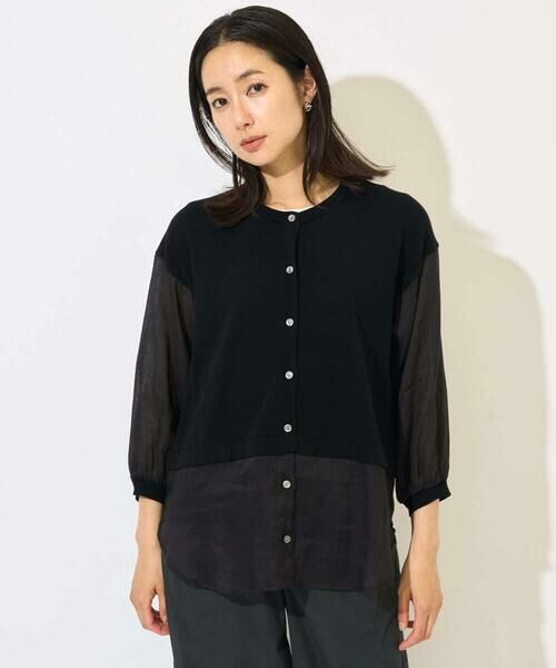 GEORGES RECH / ジョルジュ・レッシュ カーディガン・ボレロ | リネンライクコットンシアーカーディガン | 詳細3