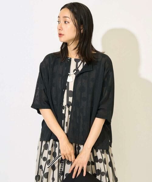 GEORGES RECH/ジョルジュ・レッシュ ペーパーヤーンドルマンスリーブカーディガン ブラック M