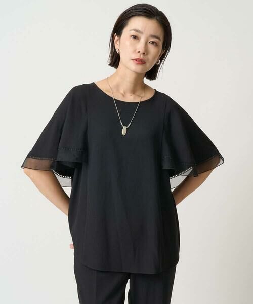 GEORGES RECH / ジョルジュ・レッシュ シャツ・ブラウス | [接触冷感/吸水速乾]シアーレースケープブラウス | 詳細1