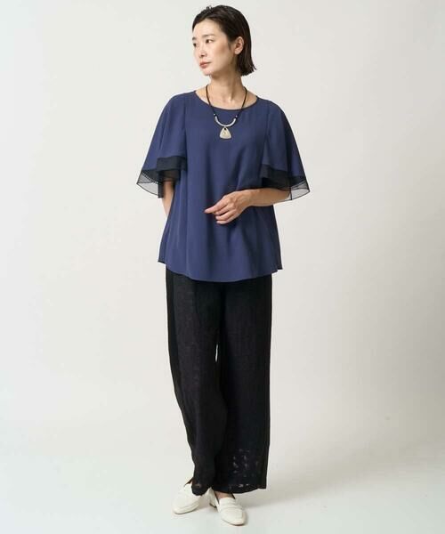 GEORGES RECH / ジョルジュ・レッシュ シャツ・ブラウス | [接触冷感/吸水速乾]シアーレースケープブラウス | 詳細15