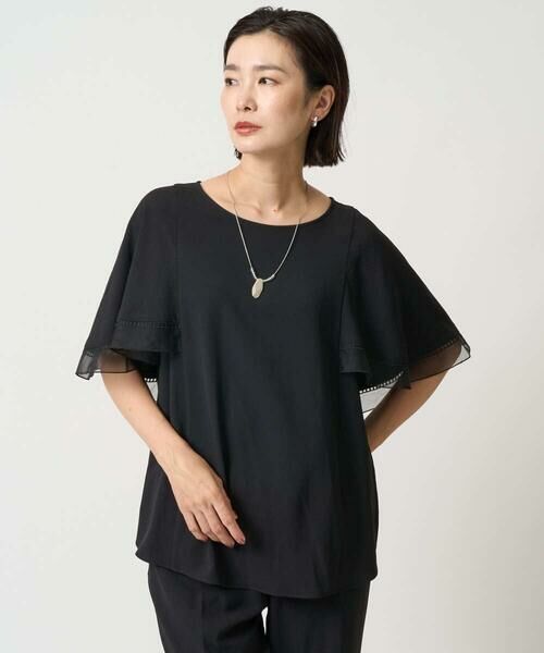 GEORGES RECH / ジョルジュ・レッシュ シャツ・ブラウス | [接触冷感/吸水速乾]シアーレースケープブラウス | 詳細2