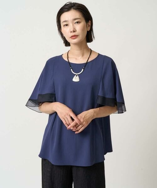 GEORGES RECH / ジョルジュ・レッシュ シャツ・ブラウス | [接触冷感/吸水速乾]シアーレースケープブラウス | 詳細3