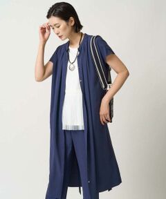 GEORGES RECH / ジョルジュ・レッシュ ロング・マキシ丈ワンピース | [接触冷感/吸水速乾]バンドカラージレワンピース