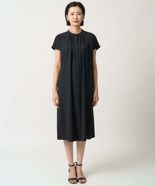 GEORGES RECH / ジョルジュ・レッシュ ロング・マキシ丈ワンピース | [接触冷感/吸水速乾]バンドカラージレワンピース | 詳細1