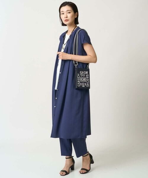 GEORGES RECH / ジョルジュ・レッシュ ロング・マキシ丈ワンピース | [接触冷感/吸水速乾]バンドカラージレワンピース | 詳細11