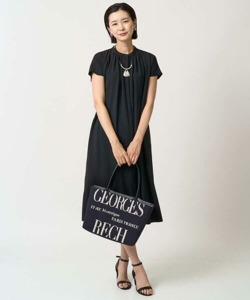 GEORGES RECH / ジョルジュ・レッシュ ロング・マキシ丈ワンピース | [接触冷感/吸水速乾]バンドカラージレワンピース | 詳細13
