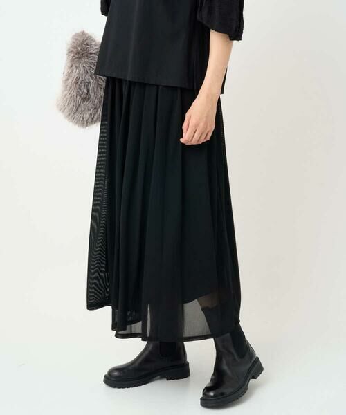 GEORGES RECH / ジョルジュ・レッシュ ロング・マキシ丈スカート | シアーストライプスカート | 詳細1