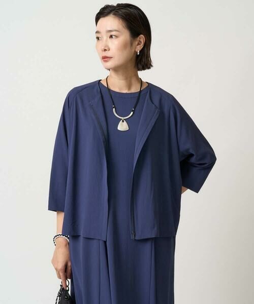 GEORGES RECH / ジョルジュ・レッシュ ノーカラージャケット | [接触冷感/吸水速乾]ドルマンスリーブノーカラージャケット | 詳細1