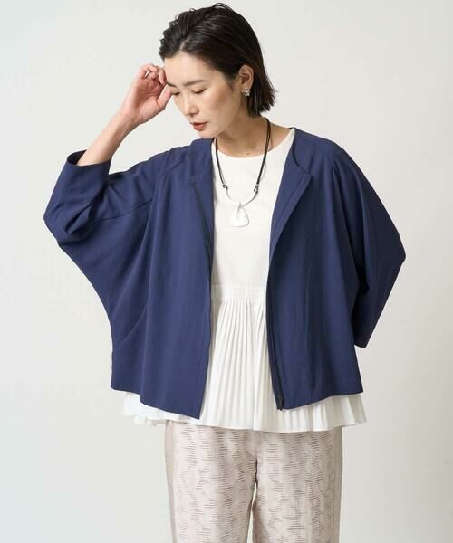 GEORGES RECH / ジョルジュ・レッシュ ノーカラージャケット | [接触冷感/吸水速乾]ドルマンスリーブノーカラージャケット | 詳細2