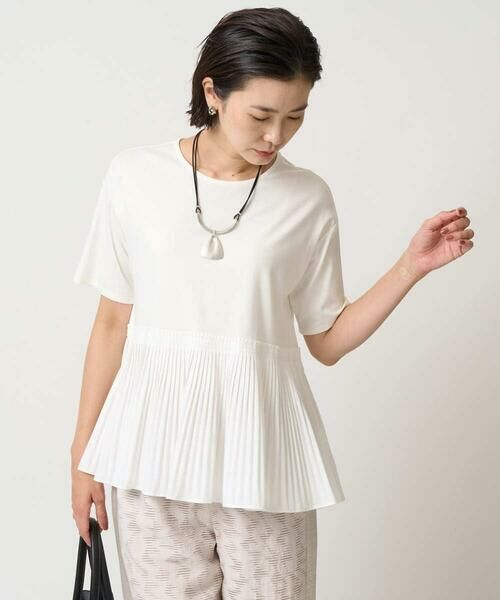GEORGES RECH / ジョルジュ・レッシュ カットソー | レーヨンプリーツ切替ペプラムカットソー | 詳細1