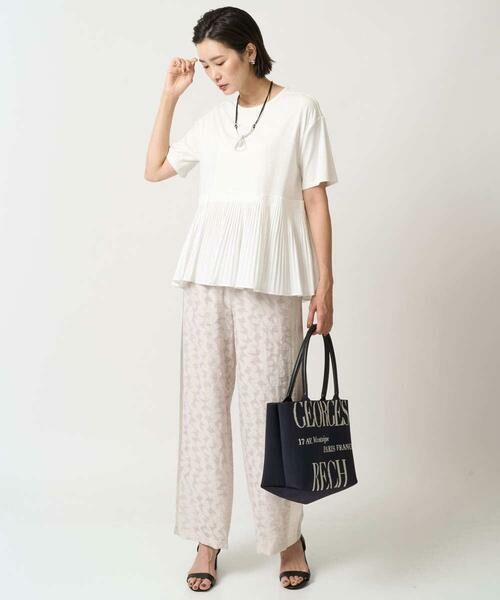 GEORGES RECH / ジョルジュ・レッシュ カットソー | レーヨンプリーツ切替ペプラムカットソー | 詳細18