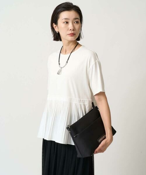 GEORGES RECH / ジョルジュ・レッシュ カットソー | レーヨンプリーツ切替ペプラムカットソー | 詳細2
