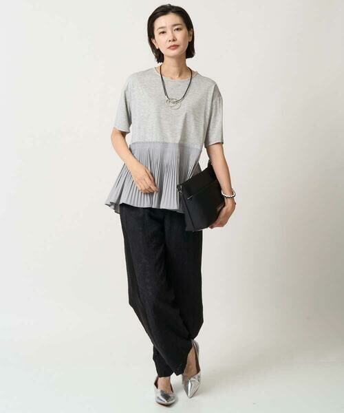 GEORGES RECH / ジョルジュ・レッシュ カットソー | レーヨンプリーツ切替ペプラムカットソー | 詳細21