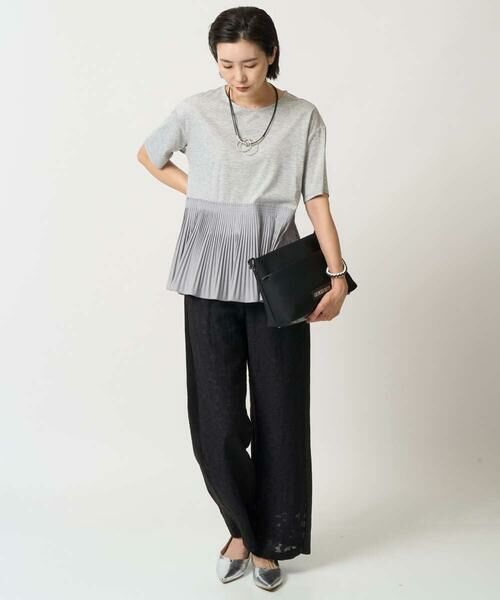 GEORGES RECH / ジョルジュ・レッシュ カットソー | レーヨンプリーツ切替ペプラムカットソー | 詳細22