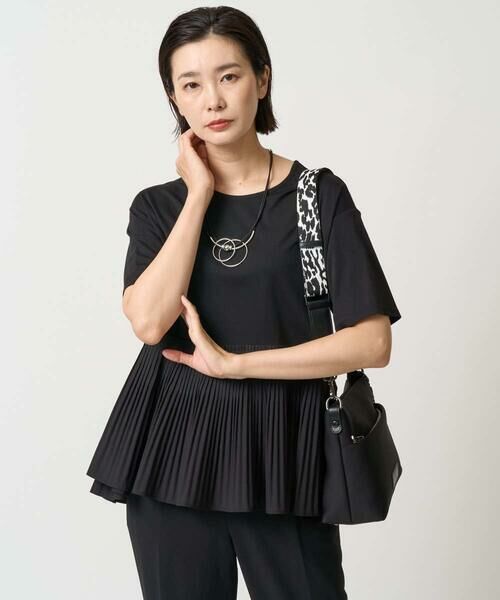 GEORGES RECH / ジョルジュ・レッシュ カットソー | レーヨンプリーツ切替ペプラムカットソー | 詳細4