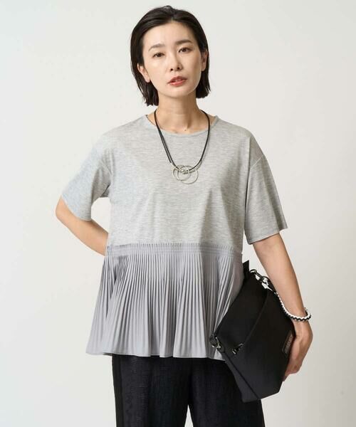 GEORGES RECH / ジョルジュ・レッシュ カットソー | レーヨンプリーツ切替ペプラムカットソー | 詳細6
