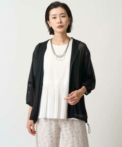GEORGES RECH / ジョルジュ・レッシュ カーディガン・ボレロ | シアーストライプフードカーディガン