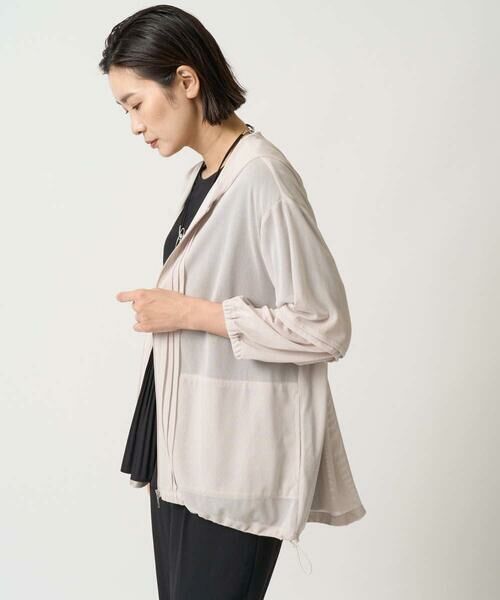 GEORGES RECH / ジョルジュ・レッシュ カーディガン・ボレロ | シアーストライプフードカーディガン | 詳細2