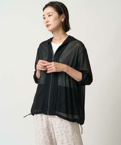 GEORGES RECH / ジョルジュ・レッシュ カーディガン・ボレロ | シアーストライプフードカーディガン | 詳細3