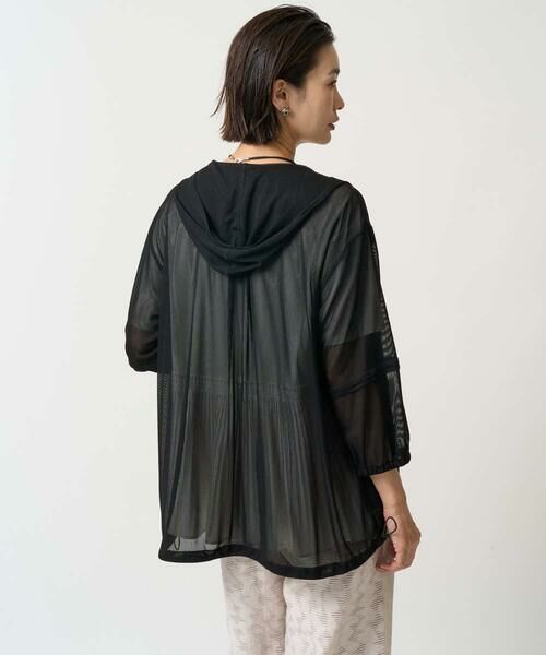 GEORGES RECH / ジョルジュ・レッシュ カーディガン・ボレロ | シアーストライプフードカーディガン | 詳細4