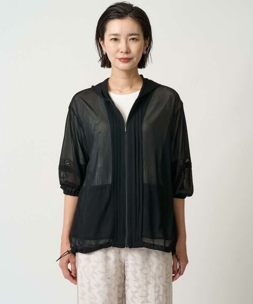 GEORGES RECH / ジョルジュ・レッシュ カーディガン・ボレロ | シアーストライプフードカーディガン | 詳細5