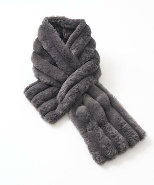 GEORGES RECH / ジョルジュ・レッシュ マフラー・ショール・スヌード・ストール | ストライプフェイクファーティペット | 詳細4