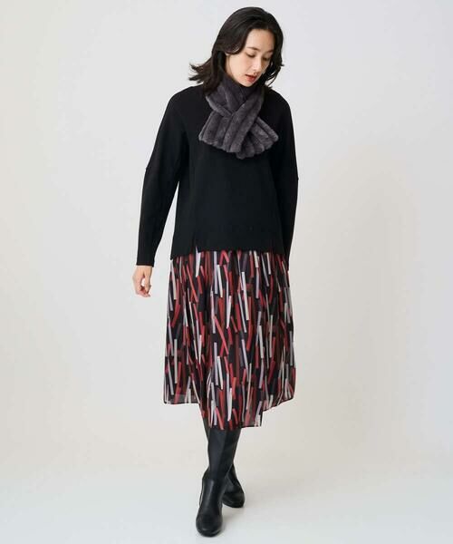 GEORGES RECH / ジョルジュ・レッシュ マフラー・ショール・スヌード・ストール | ストライプフェイクファーティペット | 詳細8