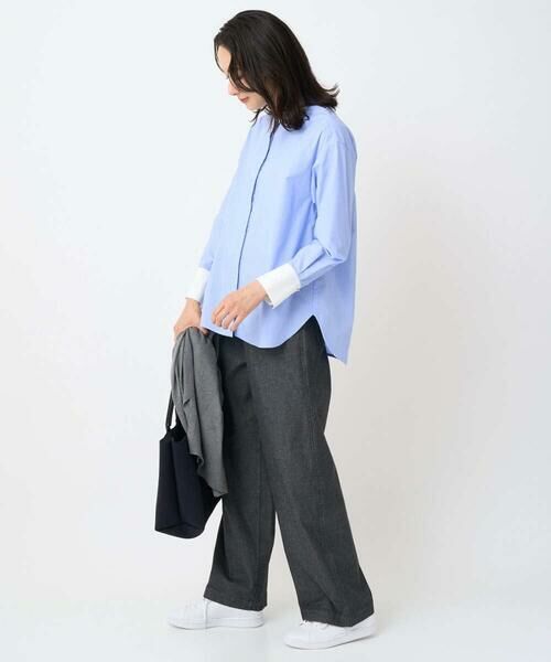 GEORGES RECH / ジョルジュ・レッシュ シャツ・ブラウス | [日本製]タイプライターストライプバンドカラーシャツ | 詳細13