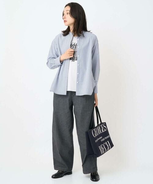 GEORGES RECH / ジョルジュ・レッシュ シャツ・ブラウス | [日本製]タイプライターストライプバンドカラーシャツ | 詳細15