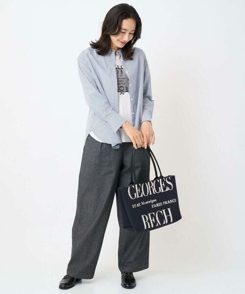 GEORGES RECH / ジョルジュ・レッシュ シャツ・ブラウス | [日本製]タイプライターストライプバンドカラーシャツ | 詳細16
