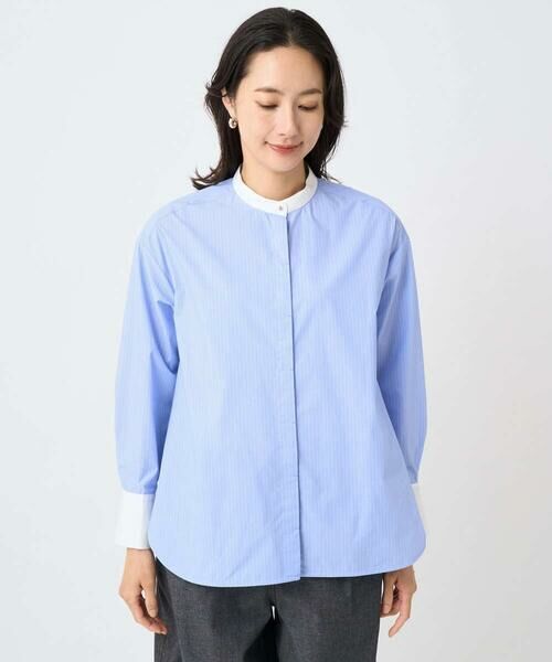 GEORGES RECH / ジョルジュ・レッシュ シャツ・ブラウス | [日本製]タイプライターストライプバンドカラーシャツ | 詳細3