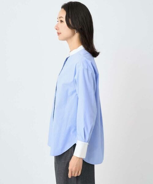 GEORGES RECH / ジョルジュ・レッシュ シャツ・ブラウス | [日本製]タイプライターストライプバンドカラーシャツ | 詳細4