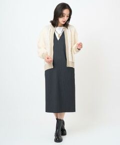 GEORGES RECH / ジョルジュ・レッシュ ロング・マキシ丈スカート | ストライプVネックジャンパースカート