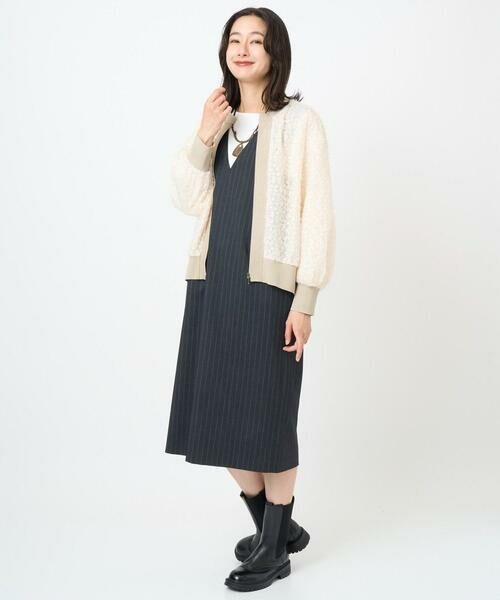 GEORGES RECH / ジョルジュ・レッシュ ロング・マキシ丈スカート | ストライプVネックジャンパースカート | 詳細13