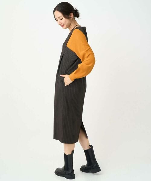 GEORGES RECH / ジョルジュ・レッシュ ロング・マキシ丈スカート | ストライプVネックジャンパースカート | 詳細17