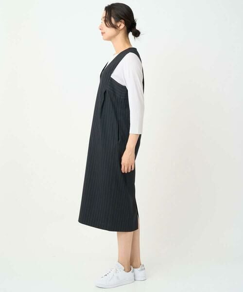 GEORGES RECH / ジョルジュ・レッシュ ロング・マキシ丈スカート | ストライプVネックジャンパースカート | 詳細2