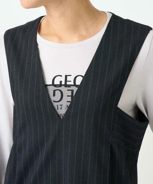 GEORGES RECH / ジョルジュ・レッシュ ロング・マキシ丈スカート | ストライプVネックジャンパースカート | 詳細5