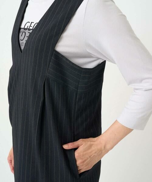 GEORGES RECH / ジョルジュ・レッシュ ロング・マキシ丈スカート | ストライプVネックジャンパースカート | 詳細6