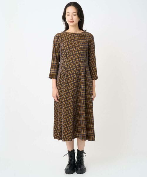 GEORGES RECH / ジョルジュ・レッシュ ロング・マキシ丈ワンピース | Aラインオパールチェックワンピース | 詳細1