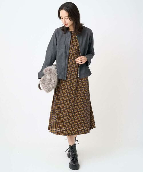 GEORGES RECH / ジョルジュ・レッシュ ロング・マキシ丈ワンピース | Aラインオパールチェックワンピース | 詳細12