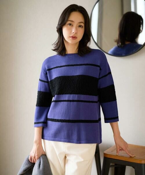 GEORGES RECH / ジョルジュ・レッシュ ニット・セーター | スラブボーダー8分袖ニット | 詳細1