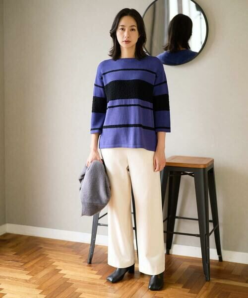 GEORGES RECH / ジョルジュ・レッシュ ニット・セーター | スラブボーダー8分袖ニット | 詳細15